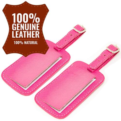 Luggage Tag Genuine Leather Travel ID Tags with Adjustable Leather Strap, Add... - Picture 4 of 6