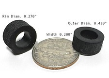 2pc 1993 TYCO TCR HO Slot Less Car REAR TIRES Unused Factory Parts Tune Up HP-2