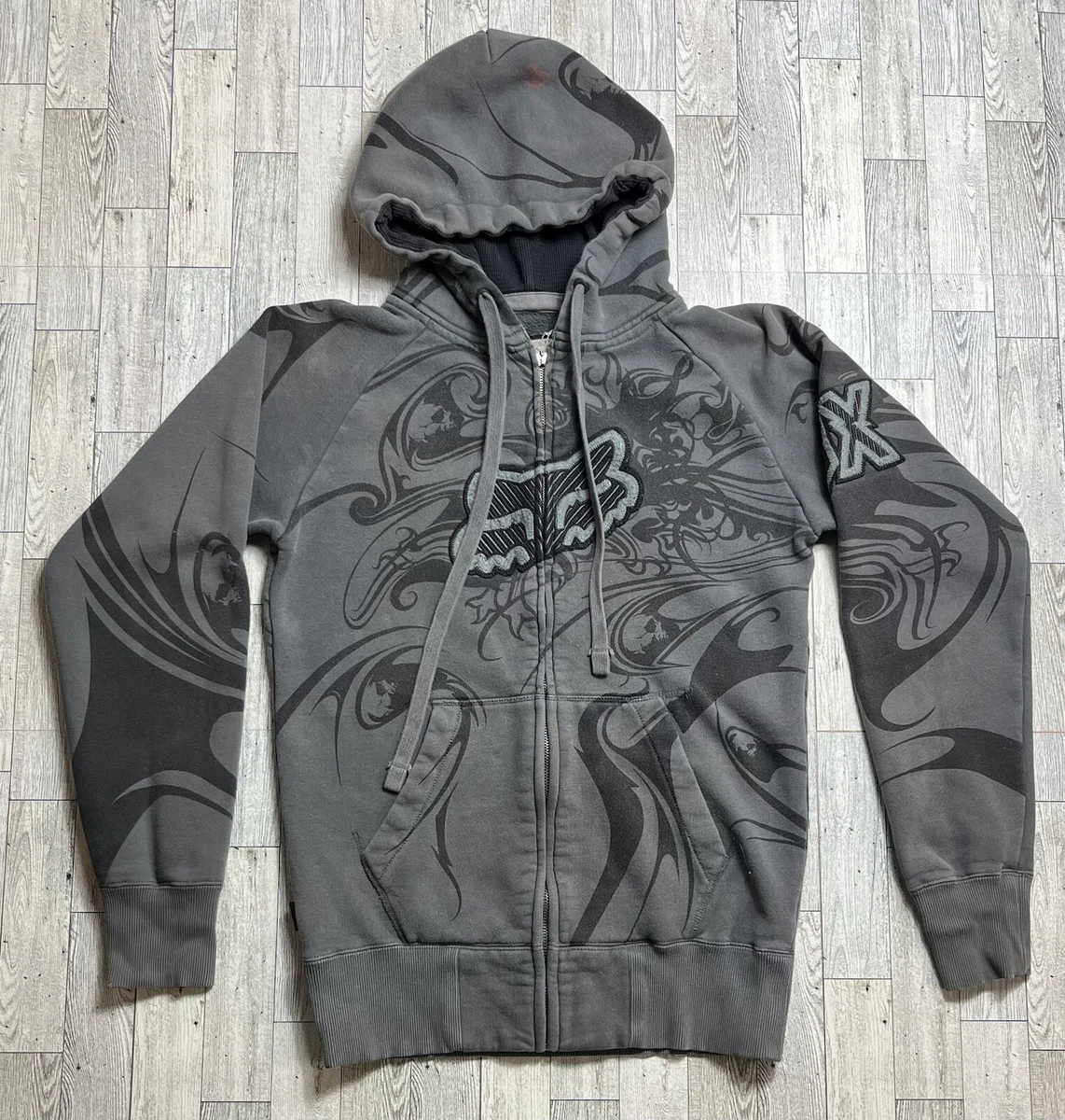 FOX Felpa con Cappuccio Legacy per Ragazzo grigia casual motocross
