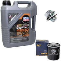 MotoröL Set 5W-30 5 Liter + ÖLfilter SM 106 + Schraube FüR Toyota Corolla Yaris