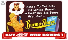 Burma Shave War Bonds Nostalgic Advertisement 23.5"x14" Metal Cut Out RVG1444S