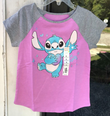 Girls sz 6 Jumping Beans Disney Lilo Stitch Love Yourself T-Shirt Pink New B