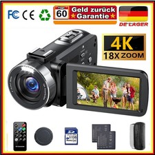 ✅Videokamera 4K 42MP Camcorder 18X Digital Zoom für YouTube Kamera,LED-Fülllicht