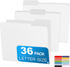 36 Packs Colored File Folders,White File Folders,Two Tone Color File Folder 8.5
