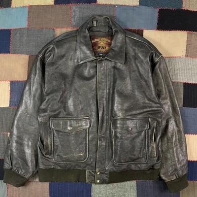 Vintage 90s Faded Distressed Black Global Identity Bomber Jacket Full Zip 
