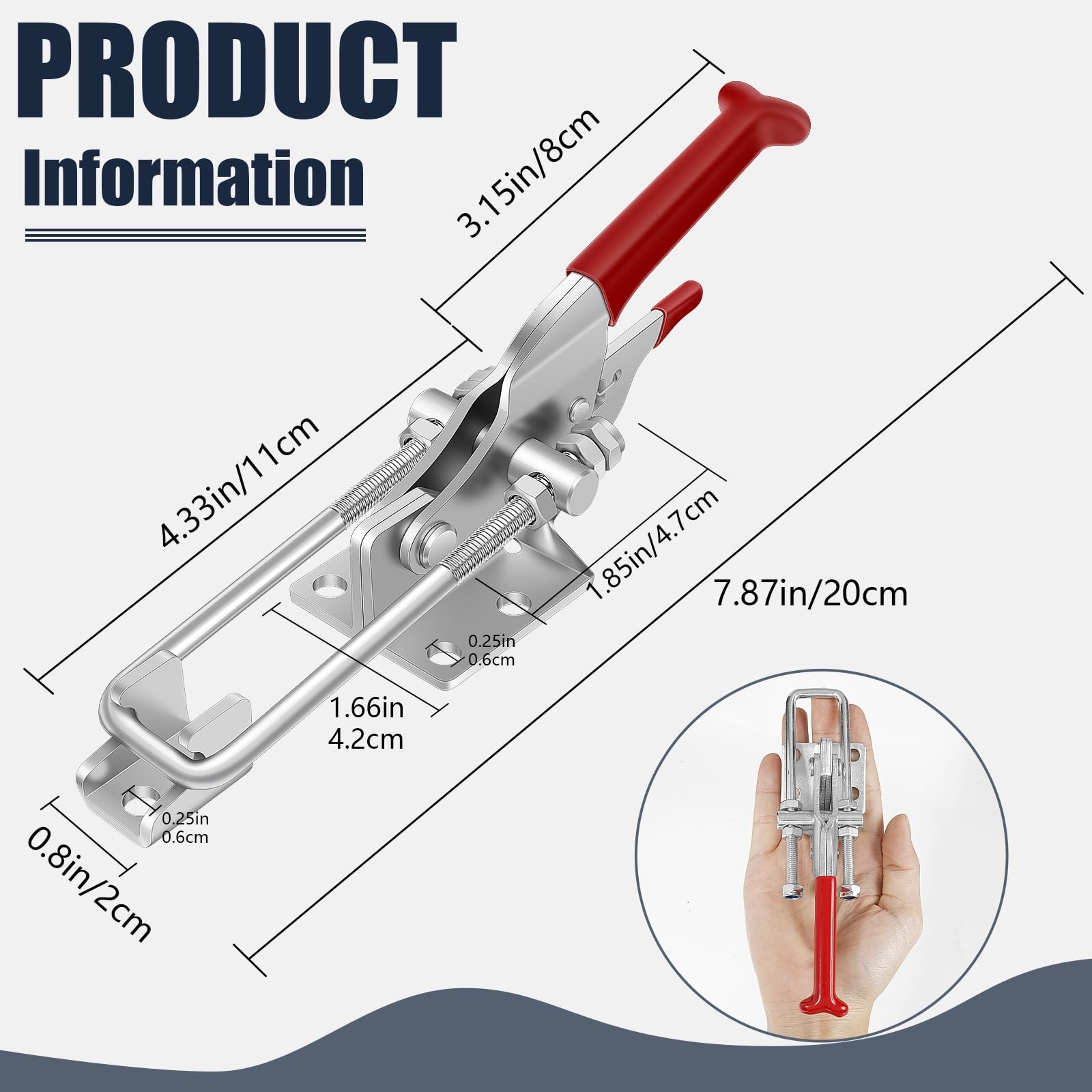 2Pack Heavy Duty Toggle Latch Clamp 2000Lbs Adjustable Lock Smoker Use