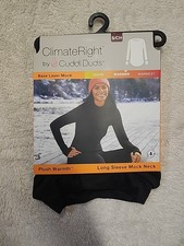 ClimateRight by Cuddl Duds Women's Plush Warmth Mock Neck Base Layer Top Small