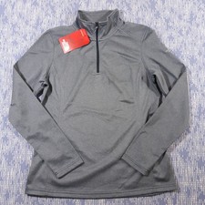 The North Face Tech 1/4 Zip Fleece Sweatshirt Womens Medium Blue Embroidered