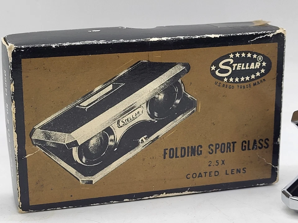 Stellar Folding Sport Glass 2.5X Coated Lens Binocular In Box, Clean, Clear, EX - Image 2 of 4