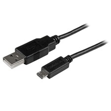 StarTech.com USBAUB2MBK 2 m Mobile Charge Sync USB to Slim Micro USB Cable, S...