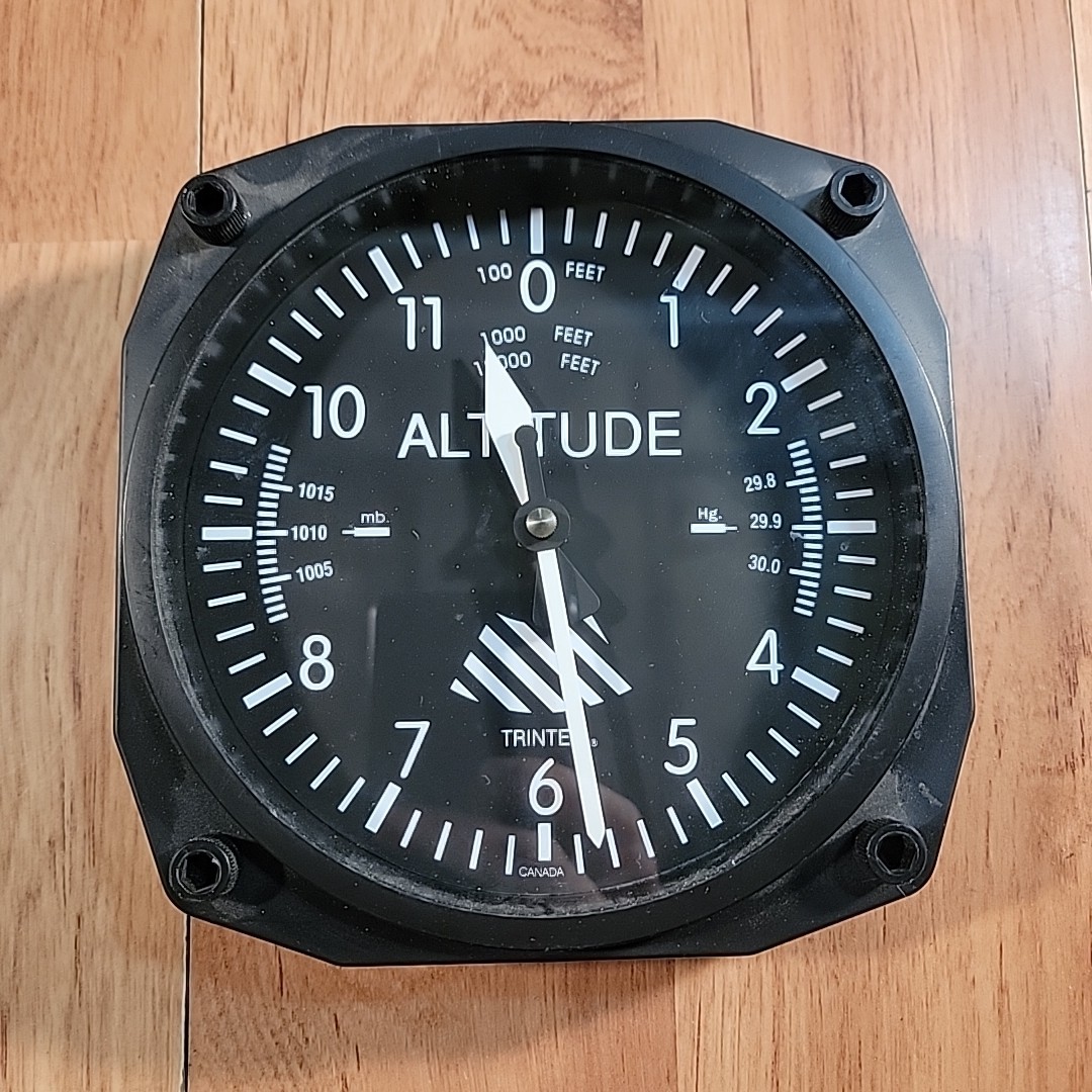 Trintec Black Aviation Airplane Gauge Altitude Altimeter Ana