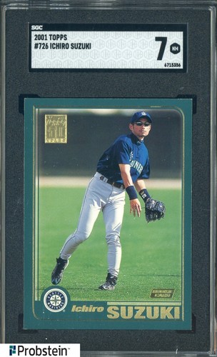 2001 Topps #726 Ichiro Suzuki Seattle Mariners RC Rookie HOF SGC 7 NM