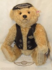Plush Toy Steiff Harley Davidson Teddy Bear 2003 World 100th Anniversary Beige