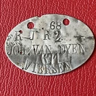 Germany identity plate 1878 RIR 2 with name Aisne EK Marke WW1