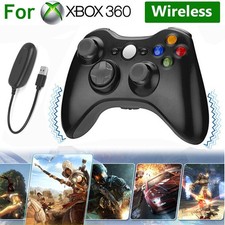 Image of For Microsoft Xbox 360 Wireless Controller Black Gamepad Console - Fully Tested