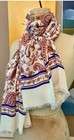 Talbots Paisley Floral Print Fringe Trim Lightweight Scarf Wrap Shawl — photo 1