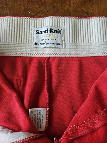 VTG 70's/80's Sand Knit Medalist Coach Gym Teacher Short USA Solid Red Sz. XL - Picture 3 of 6