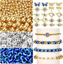 Hicarer 920 Pieces Evil Eye Beads for Jewelry Making Includes 20 Evil Eye Rhi...