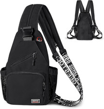 Crossbody Sling Bag for Men Women, 13.4" Large Convertible Sling Backpack with H
