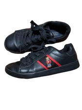 Polo Ralph Lauren Boys Size 6 Polo Bear Sneakers Black Laces Youth