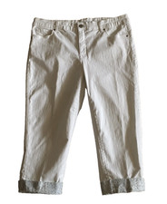 Gloria Vanderbilt Women's Jordyn Slimming Effect White Denim Capri Pants Size 14