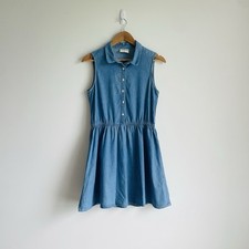 NET Dress Size AU 8 Original Denim Collection Chambray Sleeveless Collared Mini 