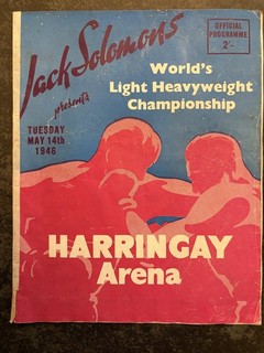 Boxing Programme Freddie Mills v Gus Lesnevich at Harringay 1946