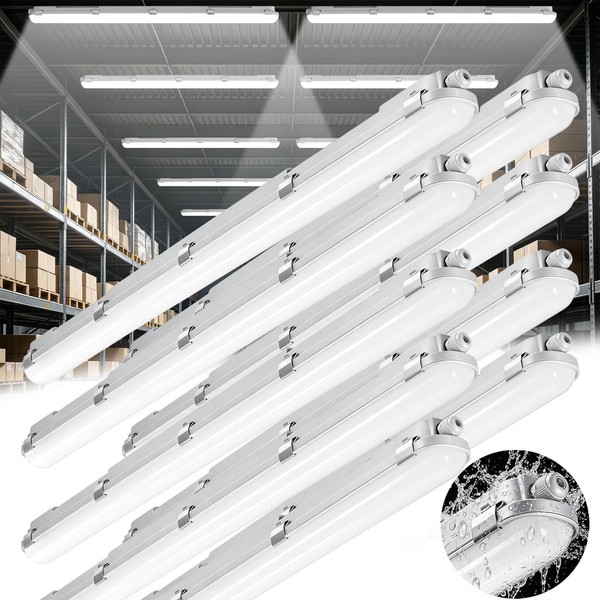 10X 120Cm Led Wannenleuchte Feuchtraumlampe Deckenleuchte Werkstatt Keller RöHre-image