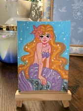 ACEO Original Acrylic Painting Siren Smile By Laceysloftco