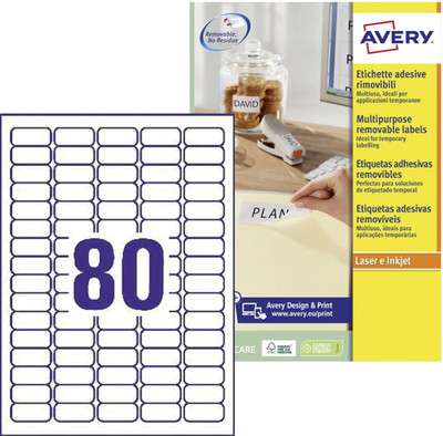 AVERY Zweckform L4732REV-25 Etiketten (2000 Klebeetiketten, 35,6x16,9mm) B-Ware