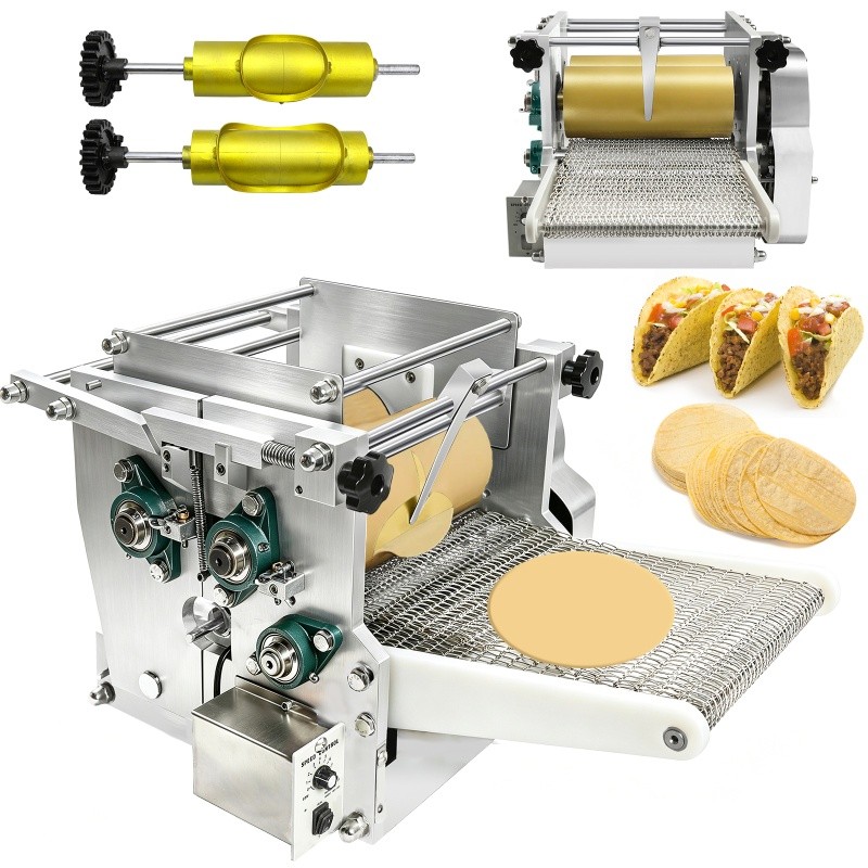 Commercial Mexican Corn Tortilla Making Machine Automatic Tacos Maker W/ 2 Mold