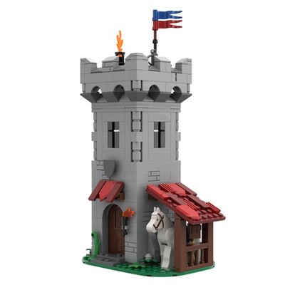 Hot Sale Medieval Theme Design Style Modular Watchtower 369 Bricks