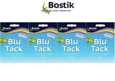 4 x BLU TACK Original Bostik REUSABLE Sticky SAFE Adhesive HOME OFFICE Craft UK