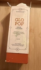 Supermood Glo Pop Liquid Collagen Orange 14 Sticks 02/26 Expiration 