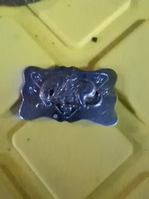 Hand Made Raised Kids Embedded Horse Buckle Silver Gold Engraved Edge Vintage