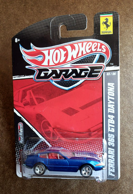 2011 Hot Wheels GARAGE FERRARI 365 GTB4 DAYTONA Metallic Blue REAL RIDER EXOTIC!