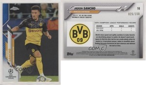 2019-20 Topps Chrome UCL Blue Refractor /150 Jadon Sancho #16