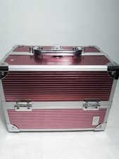 Caboodles Large Metalic Pink Carring Makeup/ Craft Train Case