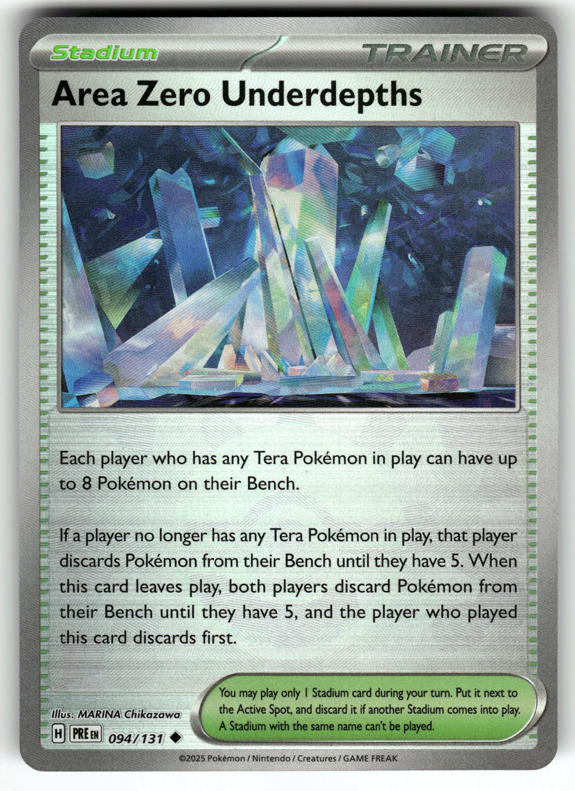 Area Zero Underdepths (Poke Ball Pattern) 094/131 SV: Prismatic Evolutions NM