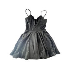 Black Fit and Flare Dress V Neck Mini Party Cocktail Evening Women's Small