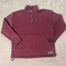 PINK Victoria's Secret Maroon Heather Quarter Zip Pullover Sweater Logo XS