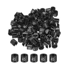 100Pcs Clothes Hanger Marker Colored Hanger Sizer Number 45 Black