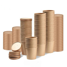 Kraft Soup Cup With Lids | Paper Ice Cream Tubs | Hot/Cold Takeaway Containers