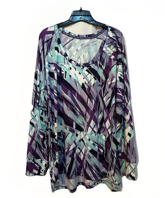 Jones New York Sport Women Long Sleeve Crew Neck Kangaroo Pocket Multi Size 3XL