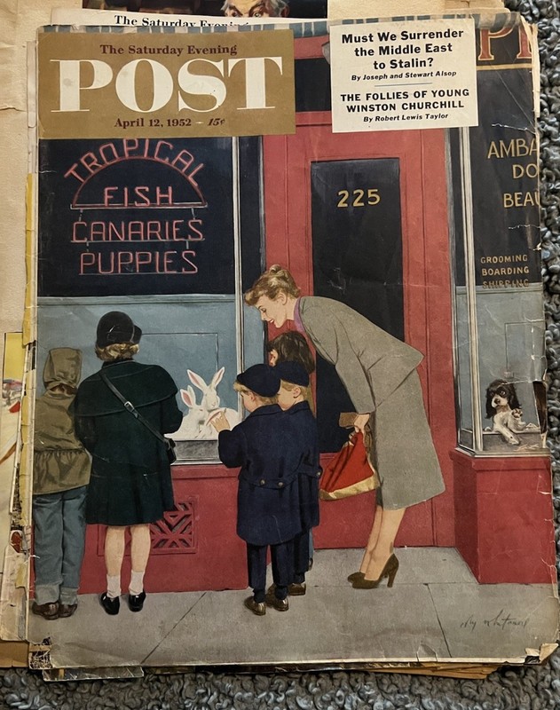 The Saturday Evening Post April 12 1952 Illustrated Politics Cover Page