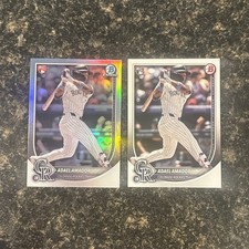 2025 Bowman Chrome #31 Adael Amador Red Rookie Logo Refractor RC + Base Rockies