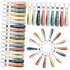 60 pcs Inspirational Quote Key Chains Silicone Motivational Key Chains Fresh