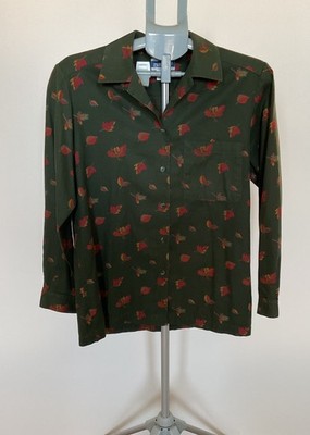 Pendleton Button-Up Shirt with Red Leaf Print
