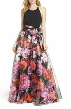 Eliza J Ballgown Sz 4 Black Multi