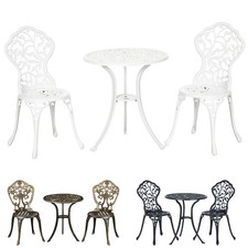 Outsunny Set da Esterno 3 Pezzi con 2 Sedie da Giardino e Tavolo Rotondo